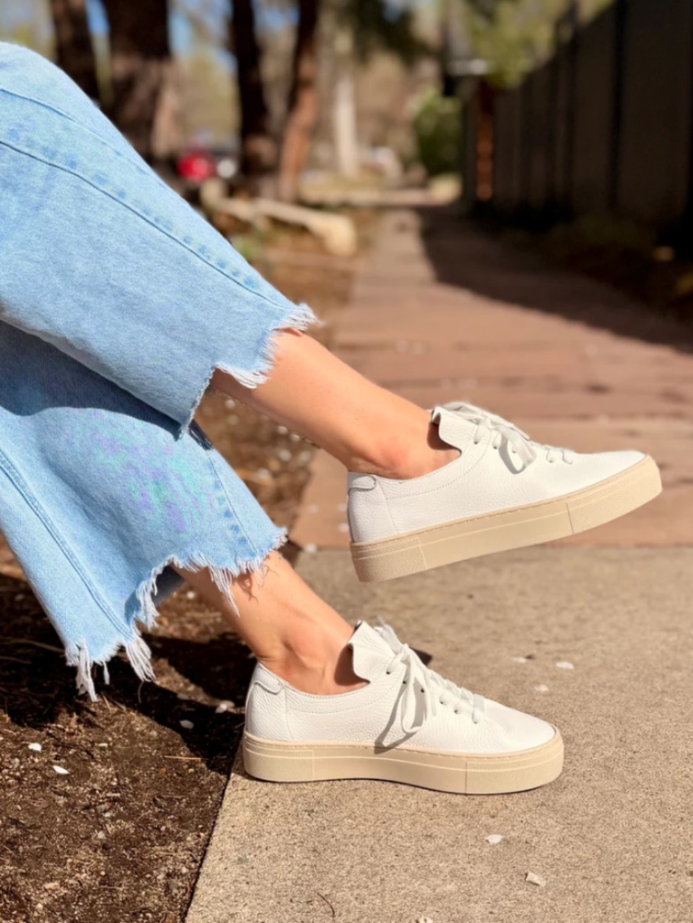 Ateliers Vince Ruffle Sneaker in White